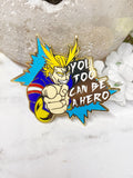 All Might "Be A Hero" Charity Pin